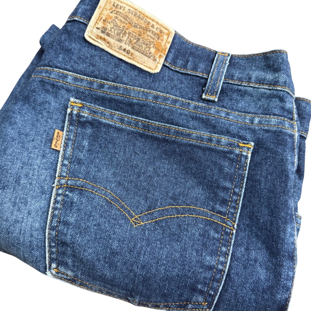 Vintage‎ Levi Strauss Signature 540 Relaxed Fit Jeans Y2K Blue 38x27.5 Brown Tab